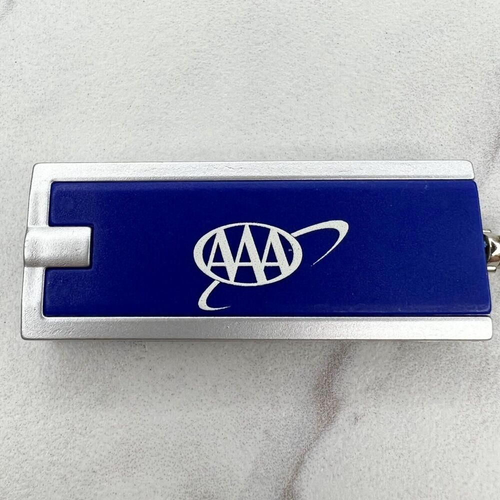 AAA Blue and Silver Flashlight Keychain Keyring - Picture 3 of 8
